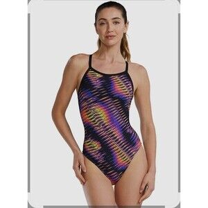 TYR Durafast Elite Women's Lime/multi Evolved Diamondfit swimsuit Sz 32 New